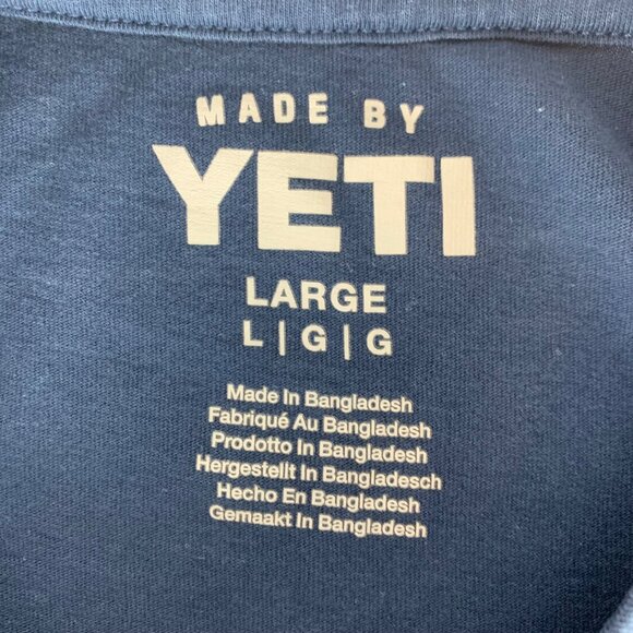 Yeti Navy Blue USA Short Sleeve Crewneck Shirt Mens Large - Picture 5 of 5